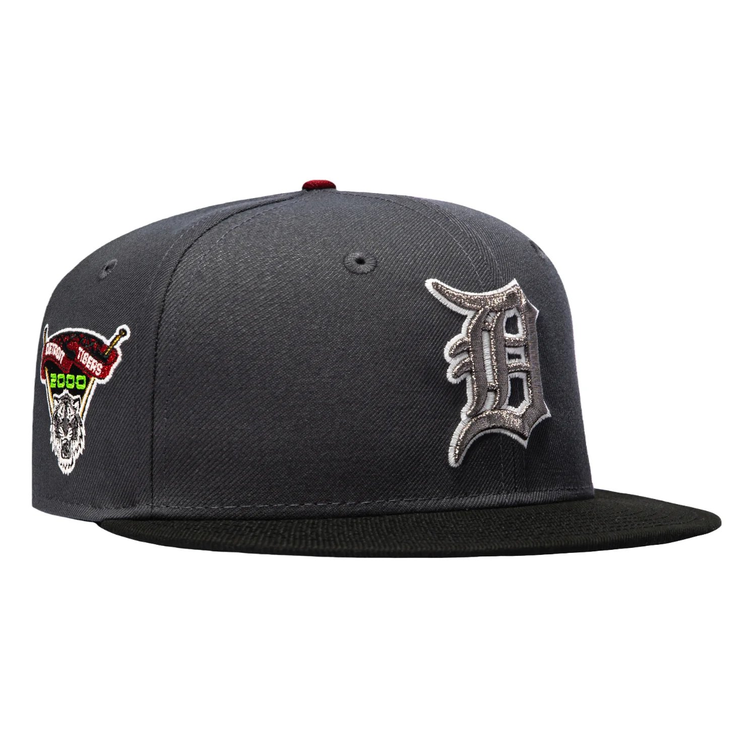 Image of New Era 59Fifty Detroit Tigers 2000 Inaugural Patch Hat - Graphite, Black