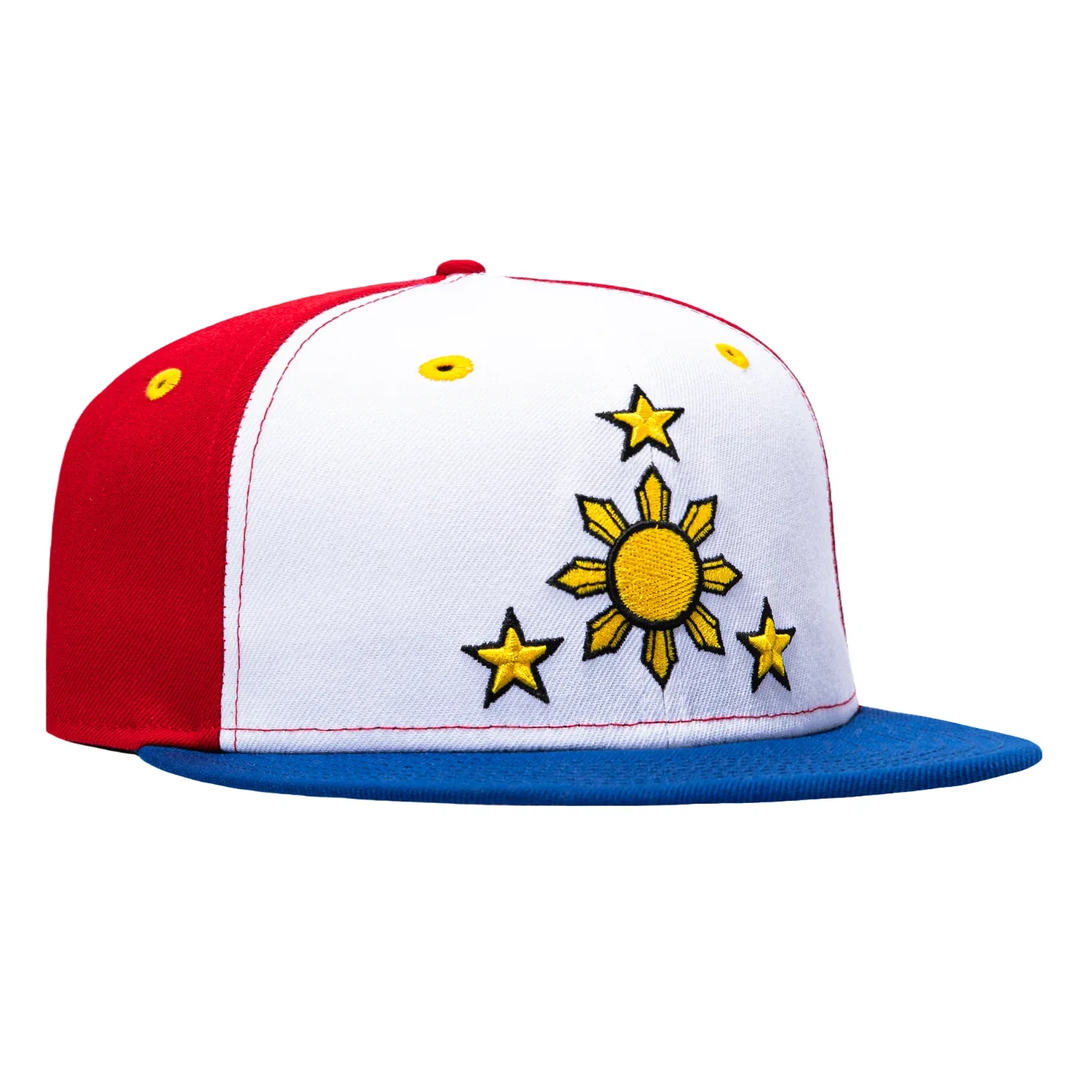 Image of New Era 59Fifty Filipino Flag Patch Pinwheel Hat -  White, Red, Royal