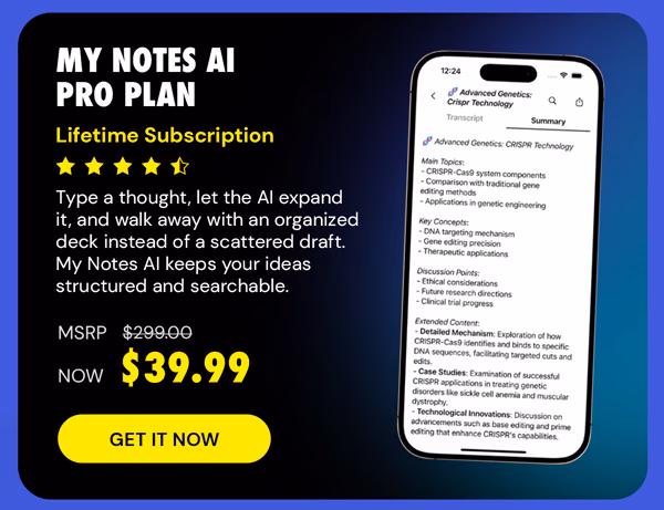My Notes AI Pro Plan: Lifetime Subscription
