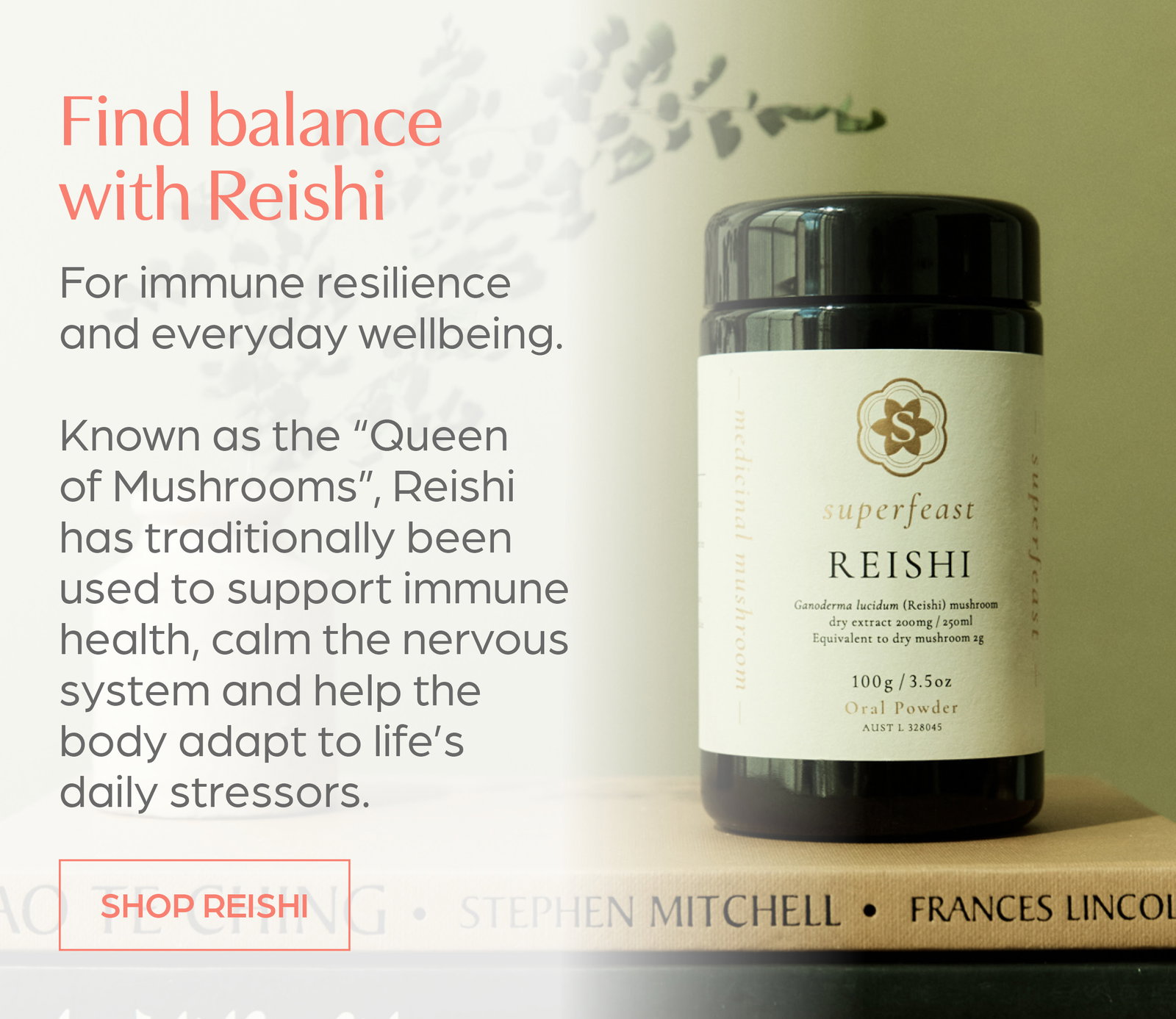 Shop SuperFeast Reishi Mushrooms. For immune resilience and everyday wellbeing