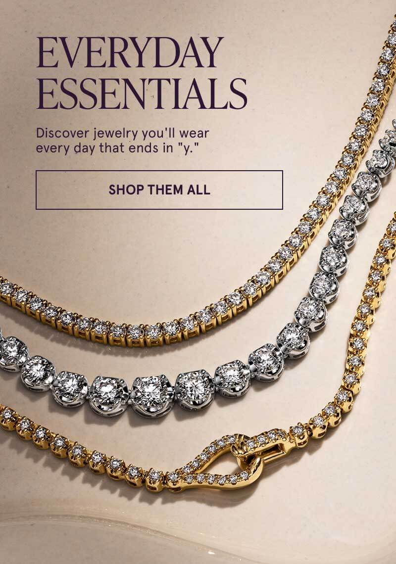 Diverse metal & style tennis chains. Everyday Essentials.  Click here to shop them all