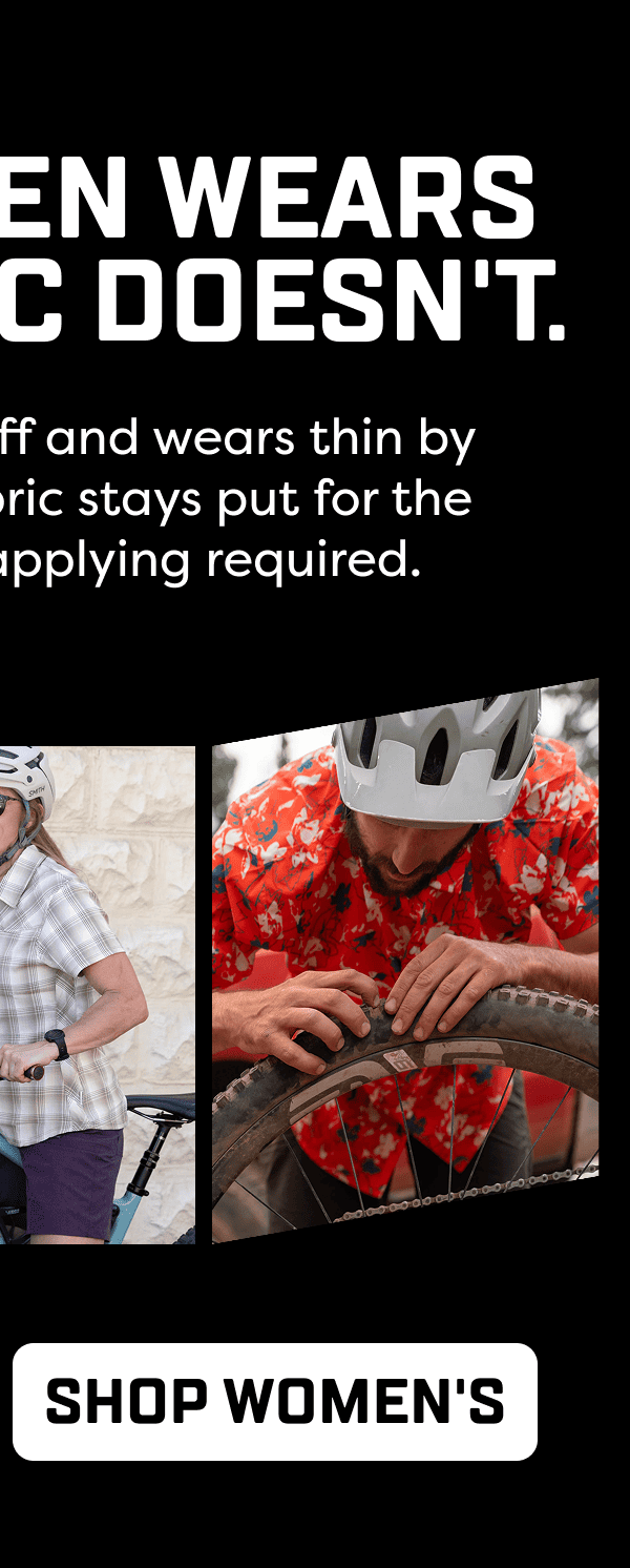 Sunscreen sweats off and wears thin by mile 20. UPF 50 fabric stays put for the whole ride, no reapplying required.