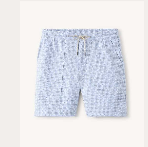 The Portuguese Tile Jacquard Drawstring Short