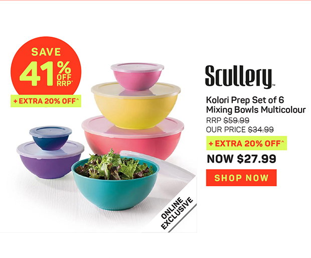 Scullery Kolori Prep Set of 6 Mixing Bowls Multicolour