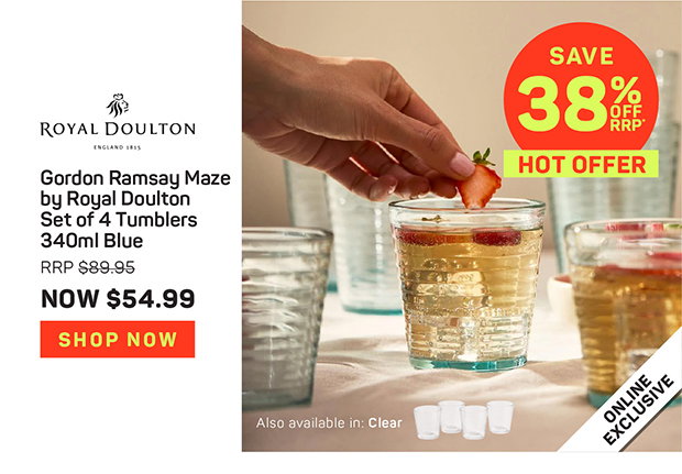 Gordon Ramsay Maze by Royal Doulton Set of 4 Tumblers 340ml