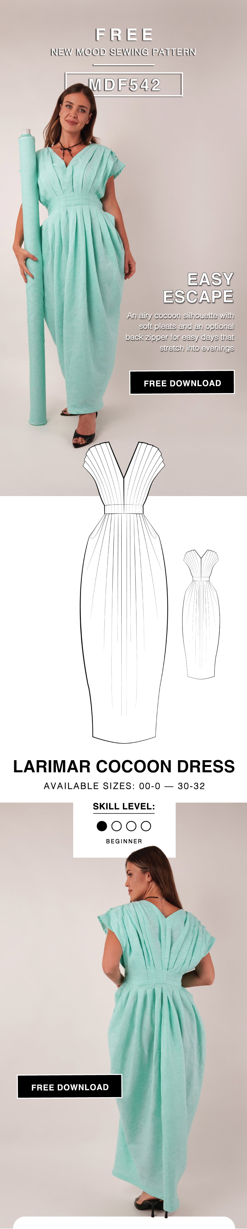 THE LARIMAR COCOON DRESS FREE SEWING PATTERN
