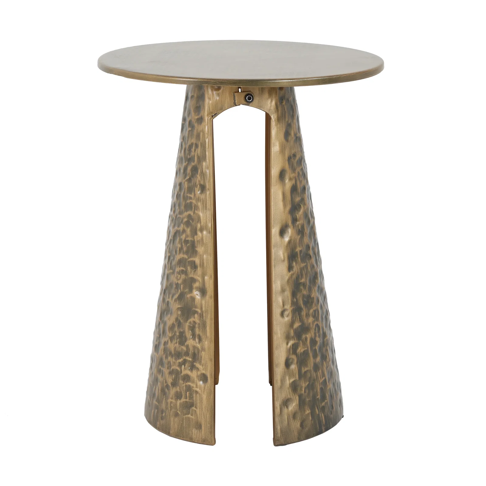 Image of Hand-Hammered Metal Accent Side Table