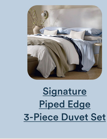 Signature Piped Edge 3-piece Duvet Set