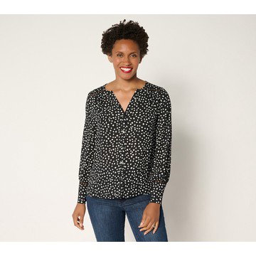 NYDJ Liliana Lace Long Sleeve Peasant Blouse