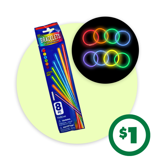 $1 Mega Glow Bracelets, 8-ct.