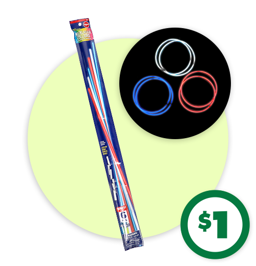 $1 Patriotic Glow Necklaces, 6-pc.