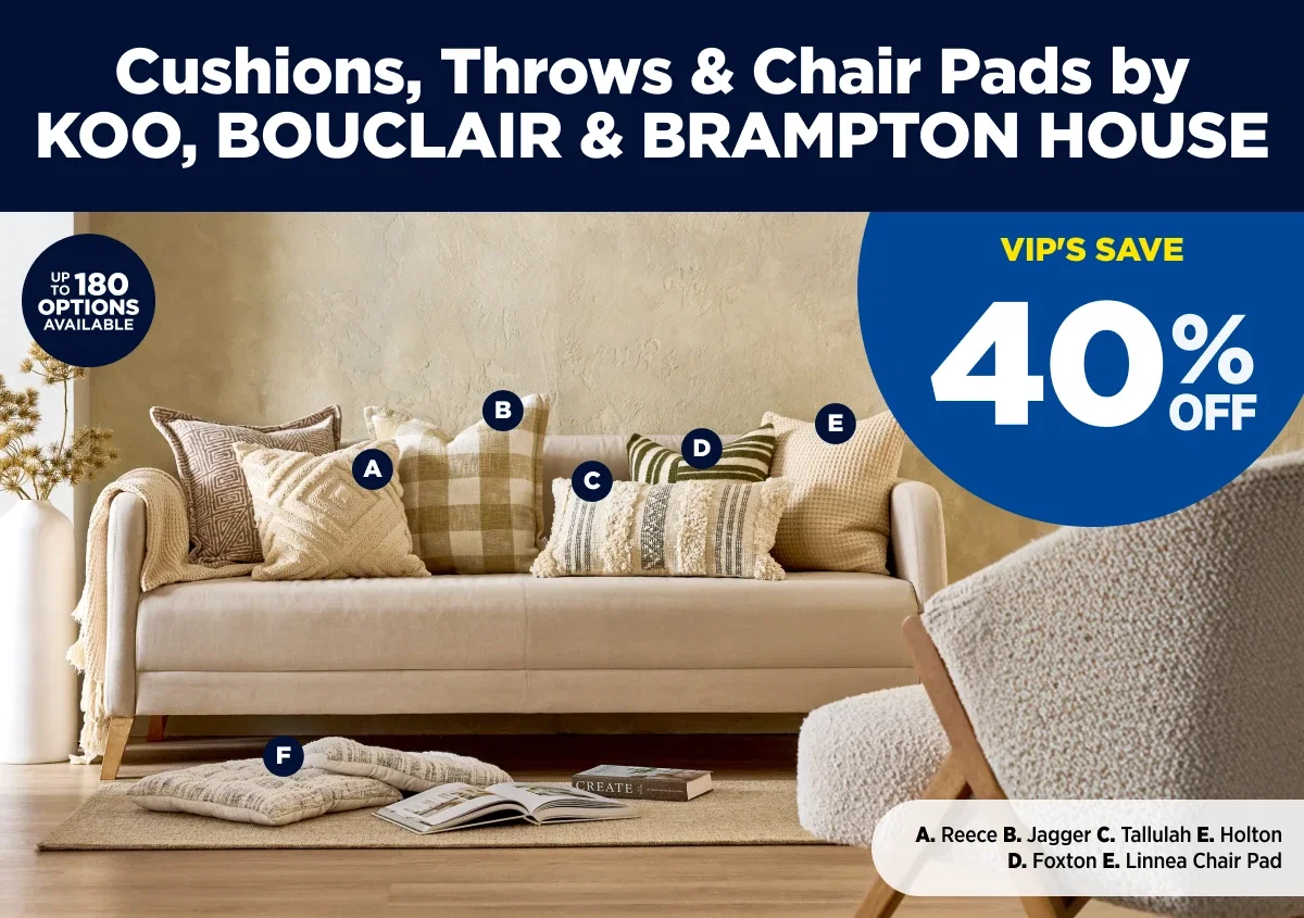 Cushions Throws & Chair Pads by Koo, Bouchlair & Brampton House