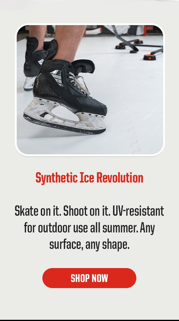 Product Block 5: Synthetic Ice Revolution. Skate on it. Shoot on it. UV-resistant for outdoor use all summer. Any surface, any shape. CTA: Shop Now