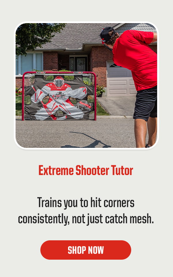 Product Block 2: Extreme Shooter Tutor. Trains you to hit corners consistently, not just catch mesh. CTA: Shop Now