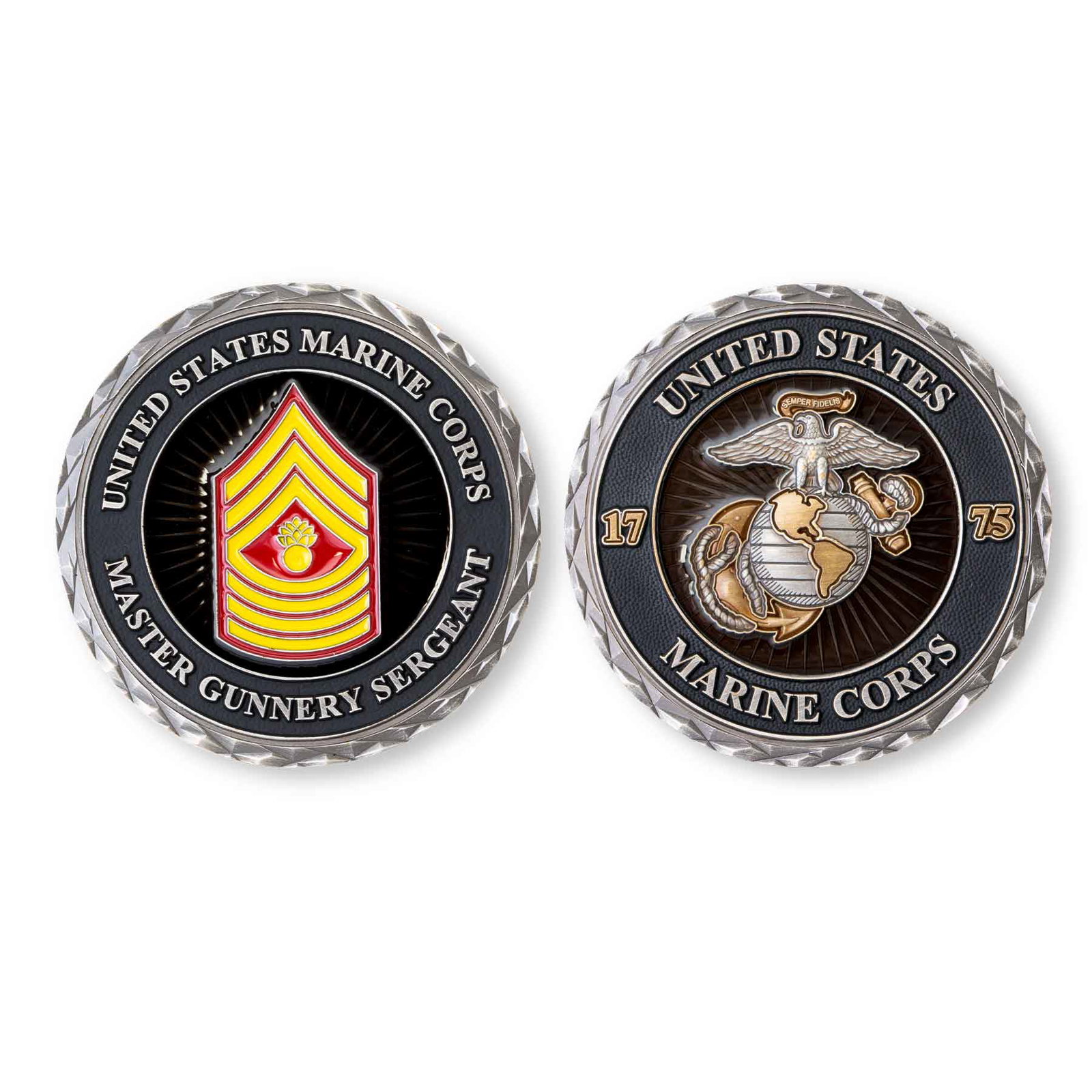 Image of USMC Master Gunnery Sergeant Rank Challenge Coin