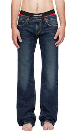 Indigo Slim Straight Jeans