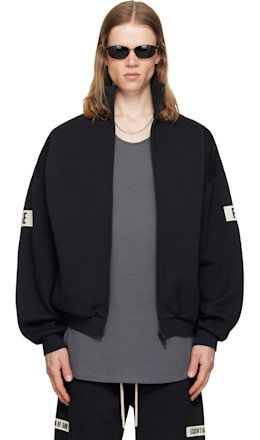 Black Logo Patch Track Jacket