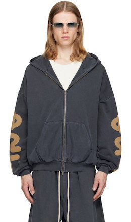 Gray 90's Zip-Up Hoodie