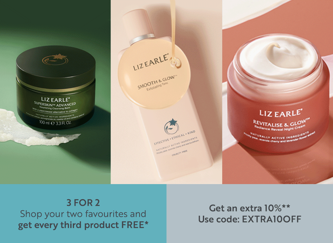 3 for 2 Shop your two favourites and get every third product FREE*
Extra 10% off** Use code: EXTRA10OFF