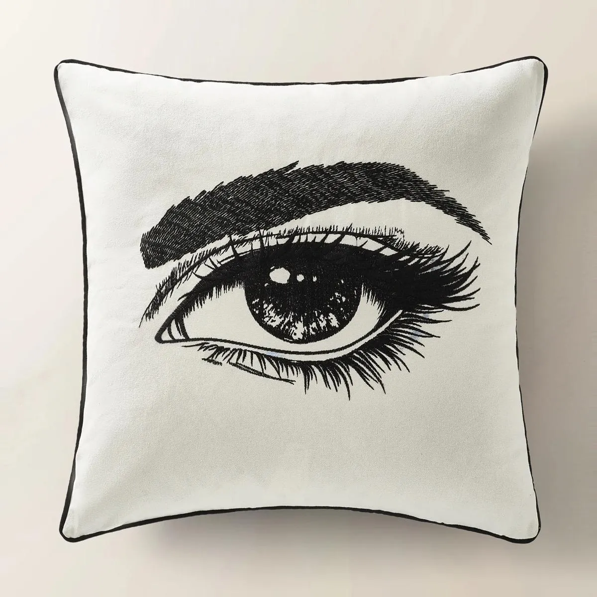 Image of Demure Embroidered Pillow 22"