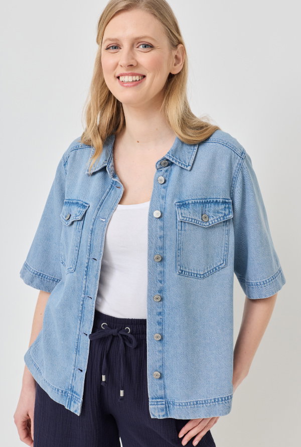 Lässige Denim-Bluse, oversized