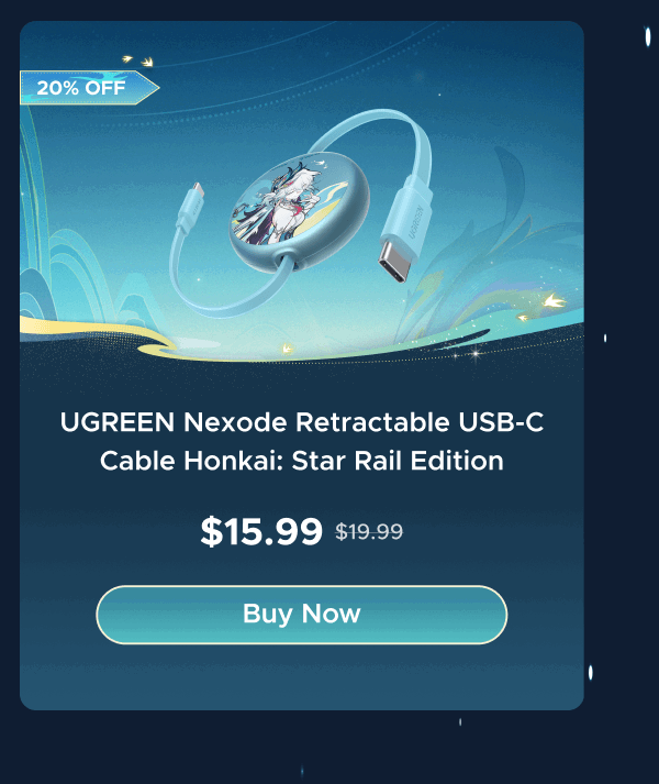 UGREEN Nexode Retractable USB-C Cable Honkai: Star Rail Edition