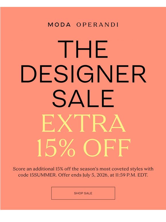Take an EXTRA 15% OFF 🛍️