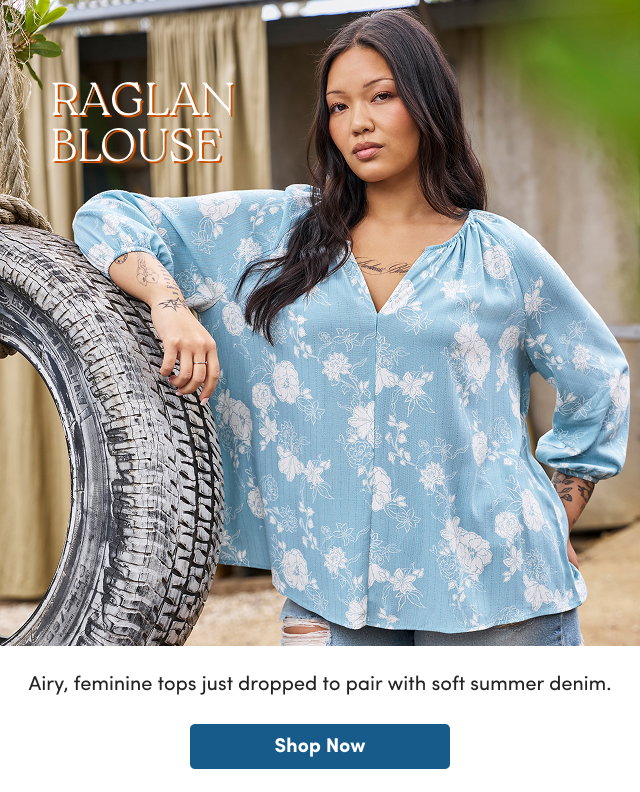 Airy feminine tops just dropped to pair with soft summer denim. | Shop Now >