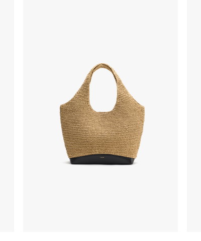 Large Raffia Tote Dark Natural