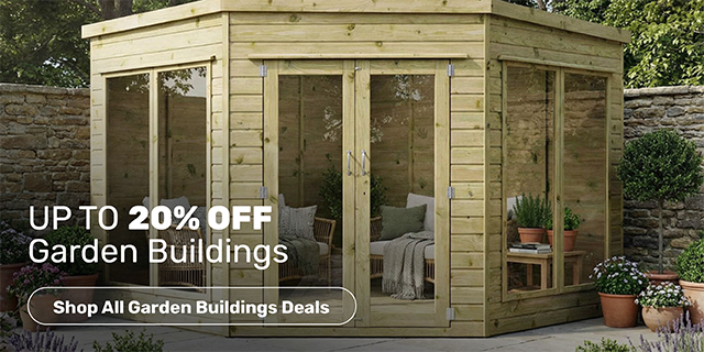 Up to 20% off garden buildings