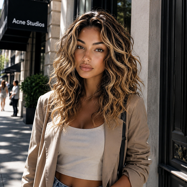Wear And Go Wigs Brown with Blonde Highlights Bob Wave Glueless Human Hair Wigs