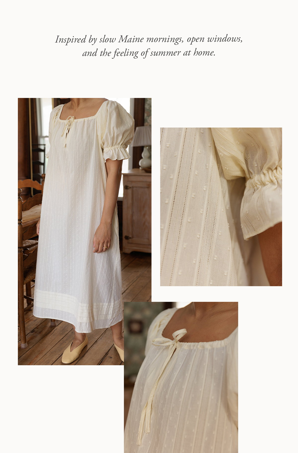 Inspired by slow Maine mornings, open windows, and the feeling of summer at home.