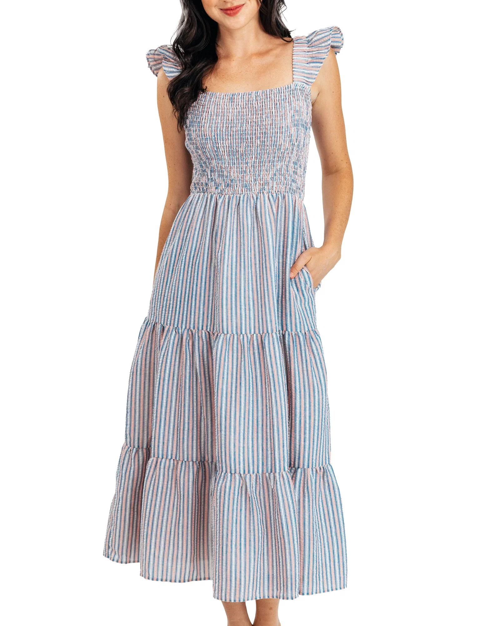 Image of Seaside Americana Maxi Dress