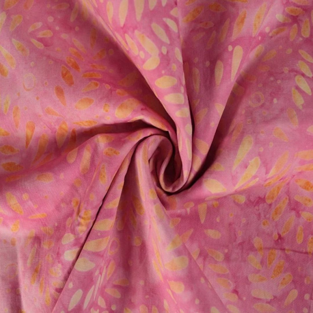 Deadstock Cotton Batik Fabric Pink