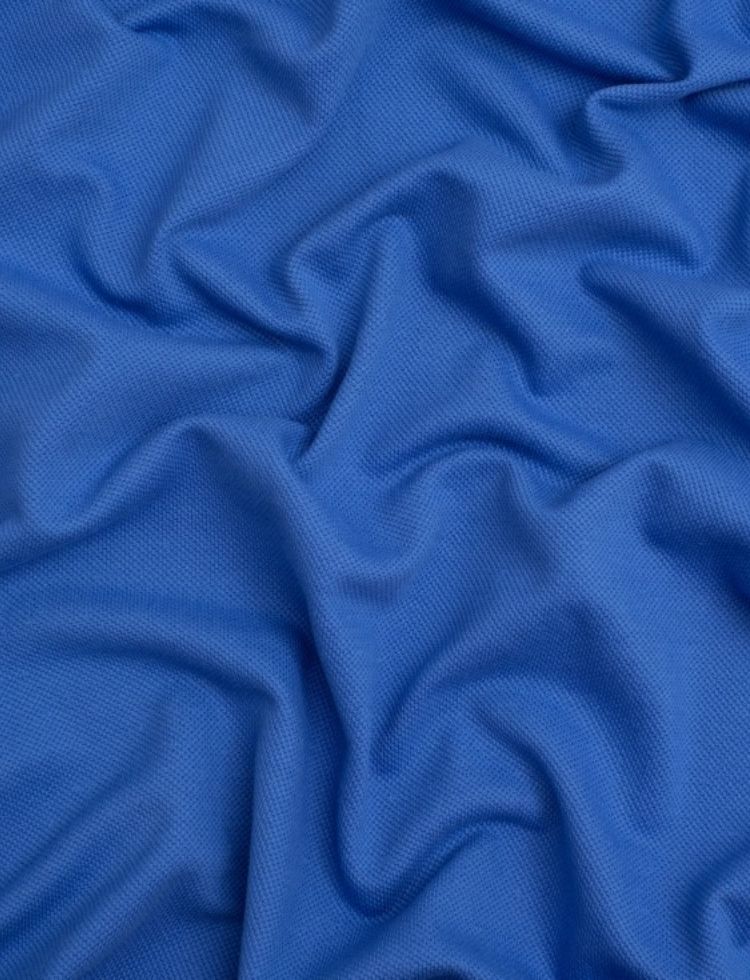 Pique Cotton Stretch Knit Fabric Cobalt Blue