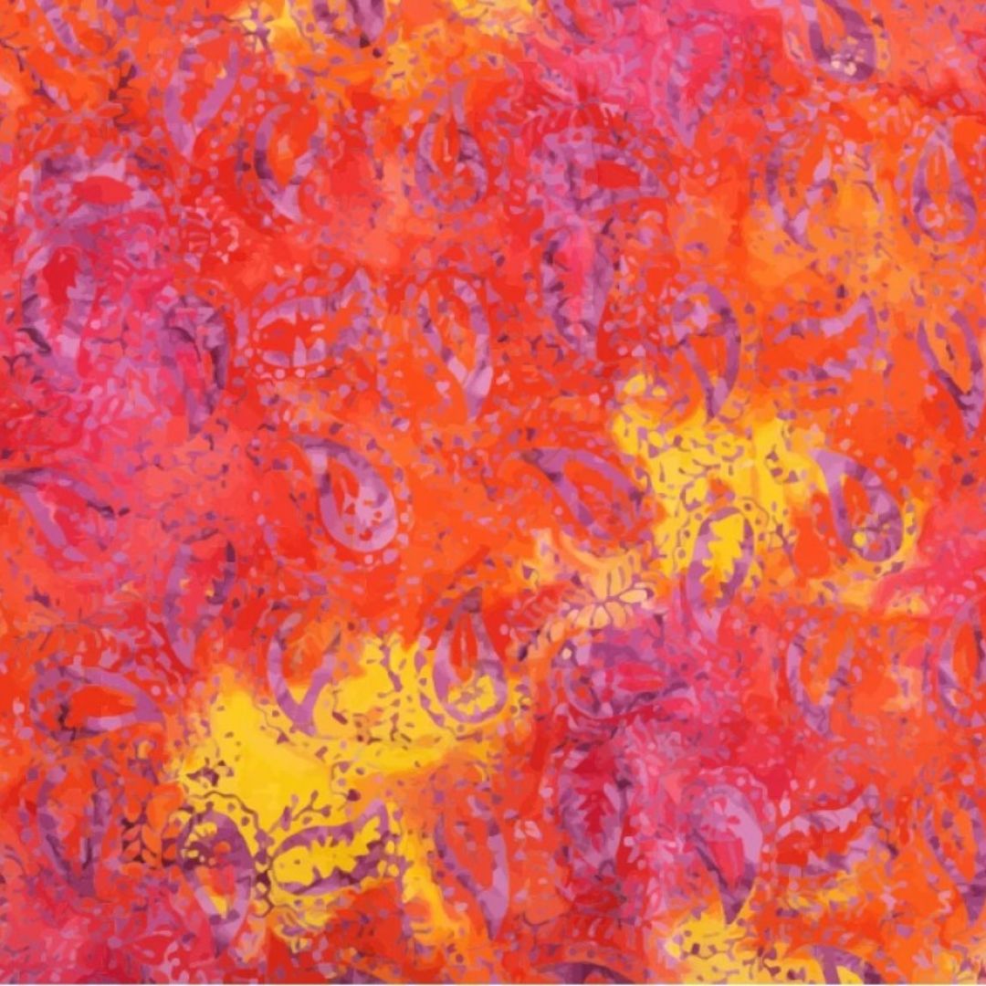 Deadstock Cotton Batik Fabric Orange