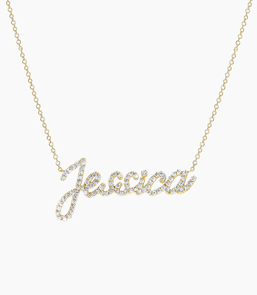 Diamond Custom Script Name Necklace