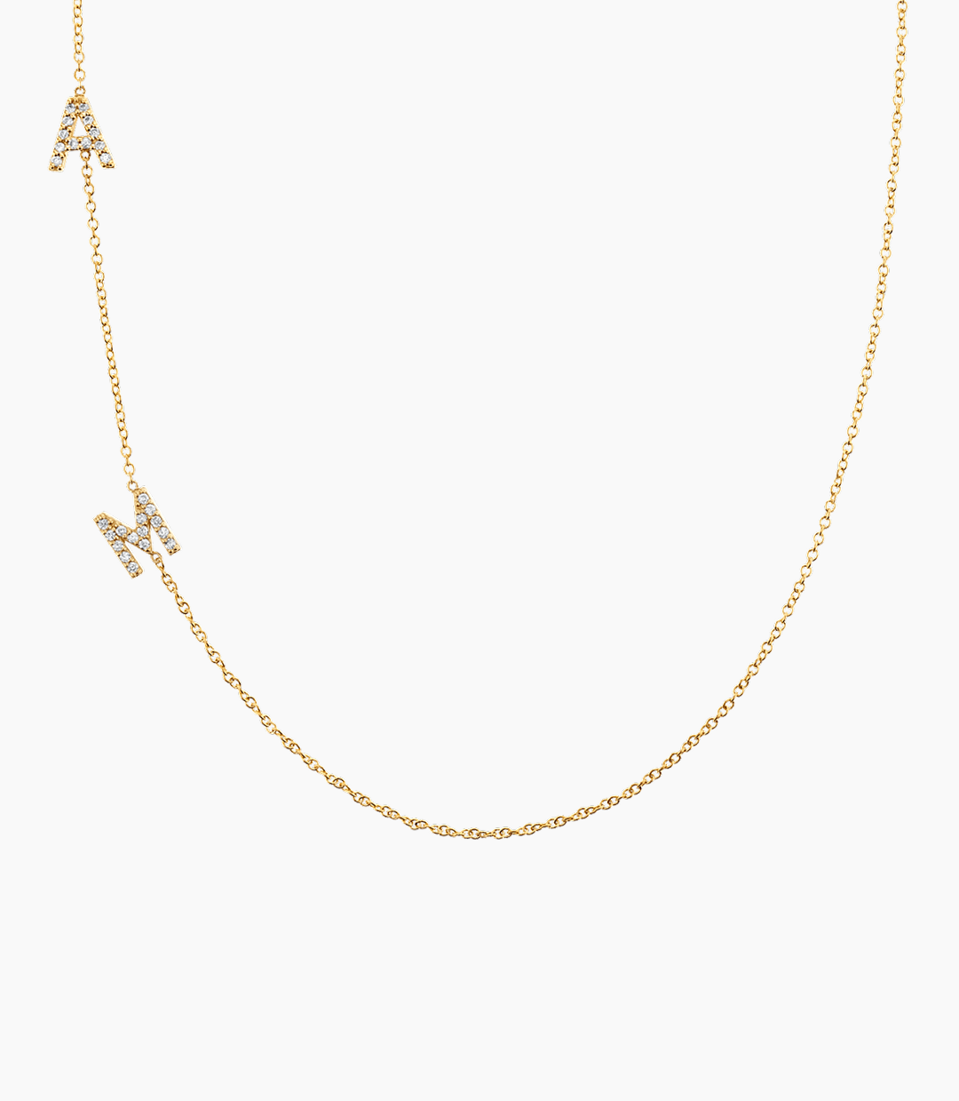 Diamond Asymmetrical Multi Initial Necklace
