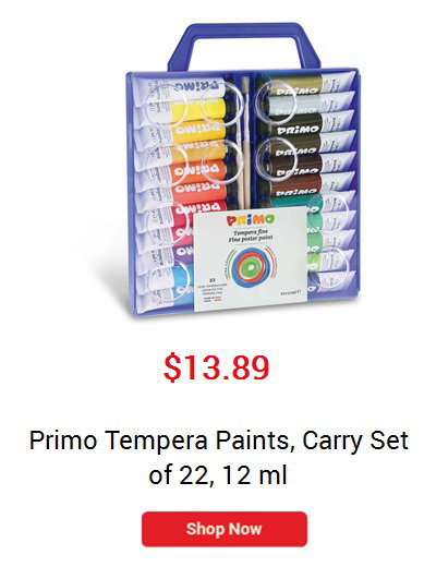 Primo Tempera Paints, Carry Set of 22, 12 ml