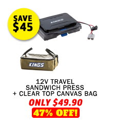 12V Travel Sandwich Press + Clear Top Canvas Bag
