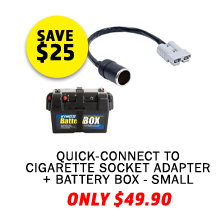 Quick-Connect to Cigarette Socket Adapter + Battery Box - Small