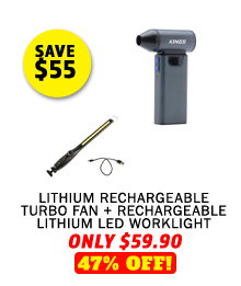 Lithium Rechargeable Turbo Fan + Rechargeable Lithium LED Worklight