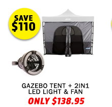 Gazebo Tent + 2in1 LED Light & Fan