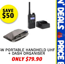 5W Portable Handheld UHF + Dash Organiser