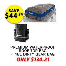 Premium Waterproof Roof Top Bag + 48L Dirty Gear Bag