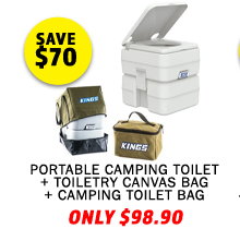Portable Camping Toilet + Toiletry Canvas Bag + Camping Toilet Bag
