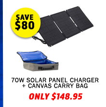70W Solar Panel Charger + Canvas Carry Bag