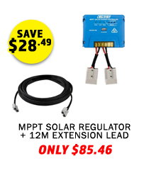 MPPT Solar Regulator + 12m Extension Lead