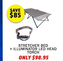 Stretcher bed + Illuminator LED Head Torch