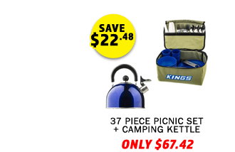 37 Piece Picnic Set + Camping Kettle